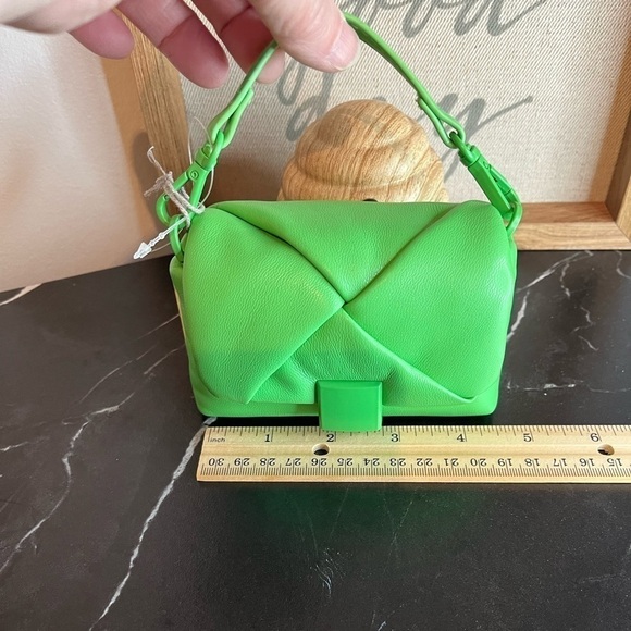 Micro Nano Satchel Handbag A New Day Neon Green Mini Purse Recycled Detachable - Picture 1 of 7